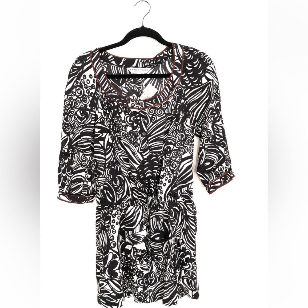 Trina Turk Black/White Mini Dress Sz 4